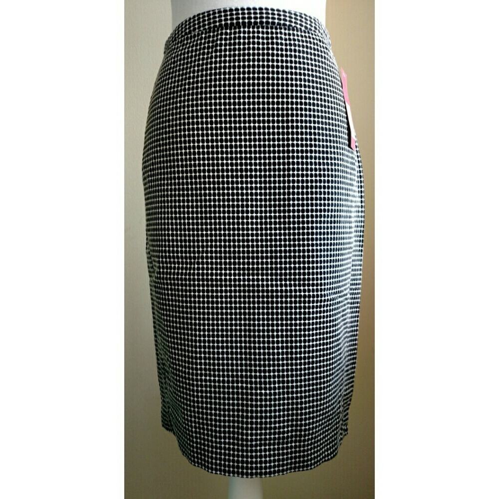 Merona Black and White Pencil Skirt Career Office Workwear 6 New